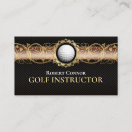 Tarjeta De Visita Golf Instructor Golfer Club Luxury Dark