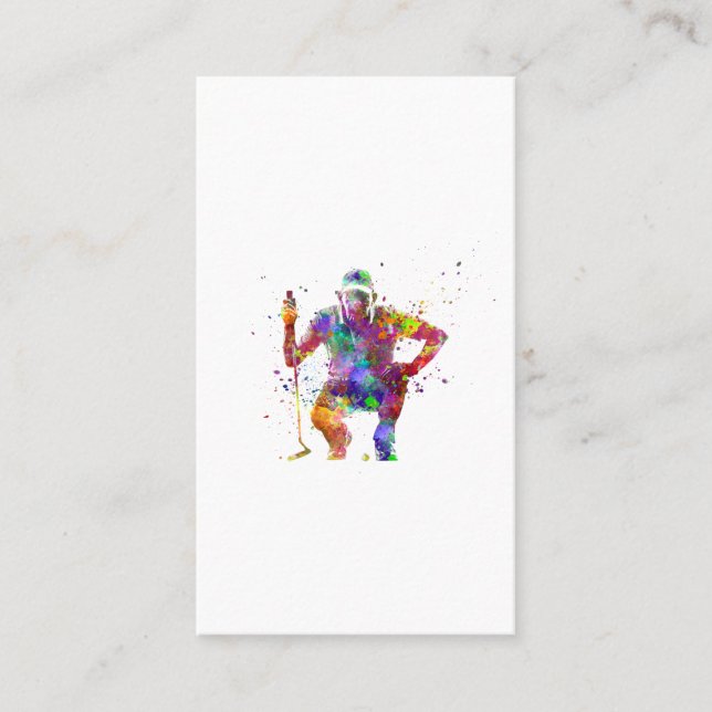 Tarjeta De Visita Golf player in watercolor (Anverso)