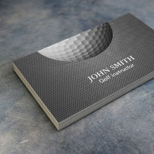 Tarjeta De Visita Golf profesional de textura de malla Metalizado