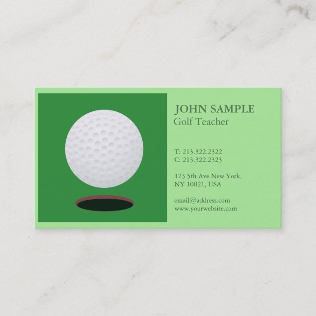 Tarjeta De Visita Golf profesional elegante moderno del diseño (Anverso)
