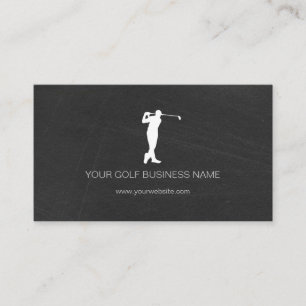 Tarjeta De Visita Golf Profesional Negro Moderno Personalizado