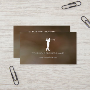 Tarjeta De Visita Golf Profesional Negro Moderno Personalizado