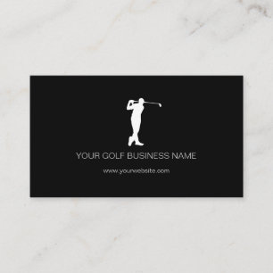 Tarjeta De Visita Golf profesional negro moderno personalizado