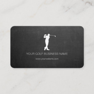 Tarjeta De Visita Golf profesional personalizado y moderno en Blackb