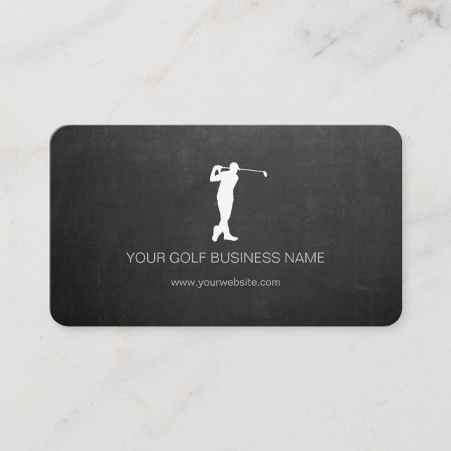 Tarjeta De Visita Golf profesional personalizado y moderno en Blackb (Anverso)