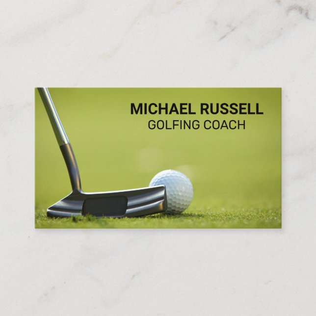 Tarjeta De Visita Golf Putting on Golf Course (Anverso)