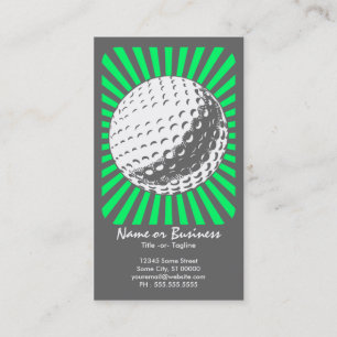 Tarjeta De Visita golf: rayos retros: