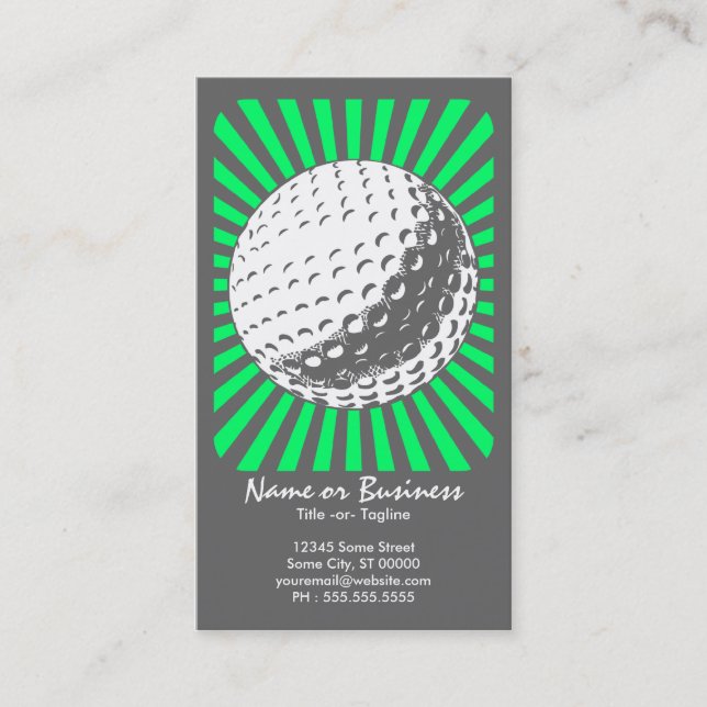 Tarjeta De Visita golf: rayos retros: (Anverso)