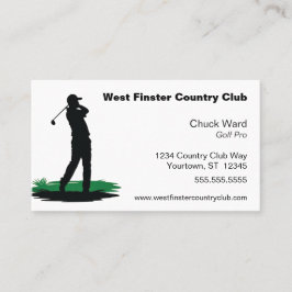 Tarjeta De Visita Golf Swing Silhouette Golf Pro Country Club