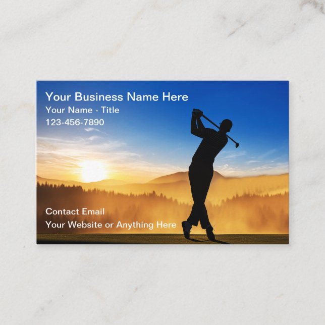 Tarjeta De Visita Golf Trainer Scenic Business Cards (Anverso)