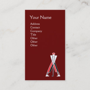 TARJETA DE VISITA GOLFER ROJO ESTILIZADO, INSTRUCTOR GOLF MONOGRAM