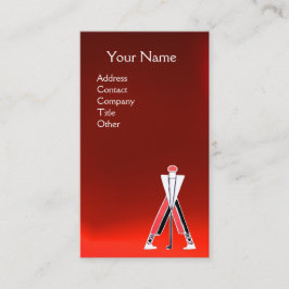 TARJETA DE VISITA GOLFER ROJO ESTILIZADO, INSTRUCTOR GOLF MONOGRAM