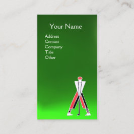 TARJETA DE VISITA GOLFER ROJO ESTILIZADO, INSTRUCTOR GOLF MONOGRAM G