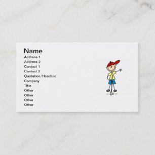 Tarjeta De Visita Golfista masculino de figura de palito