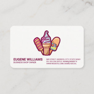 Tarjeta De Visita Golosos Palitos Dulces de Helado   Postres