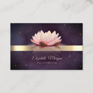 Tarjeta De Visita Golpe de oro Lotus Flor Boho Yoga