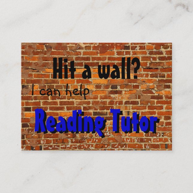 Tarjeta De Visita ¿Golpe del profesor particular de la lectura… una (Anverso)