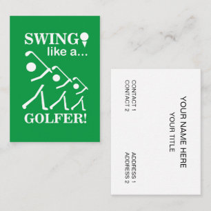 Tarjeta De Visita Golpea Como Un Golfista Instructor De Golf Pro Gol