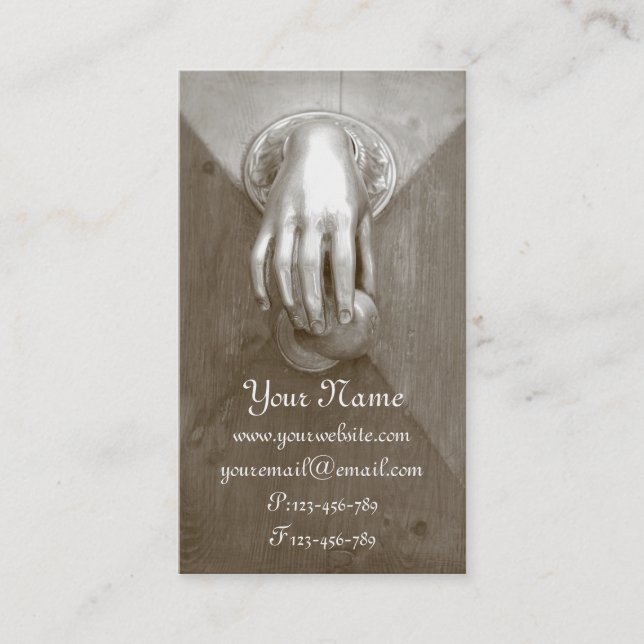 Tarjeta De Visita Golpeador de puerta viejo (Anverso)