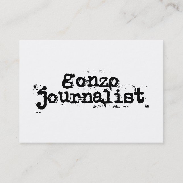 Tarjeta De Visita Gonzo Journalist (Reverso)