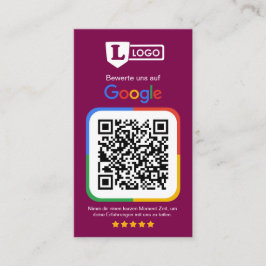 Tarjeta De Visita Google Bewertungskarte mit QR code 