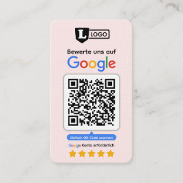 Tarjeta De Visita Google Bewertungskarte mit QR code Business Card 
