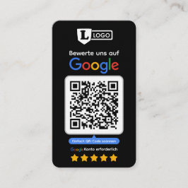 Tarjeta De Visita Google Bewertungskarte mit QR code Business Card 