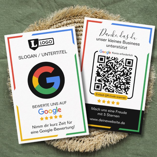 Tarjeta De Visita Google Bewertungskarte with QR code Business Card  (Google Bewertungskarte)