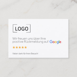Tarjeta De Visita Google Bewertungskarten Visitenkarte 