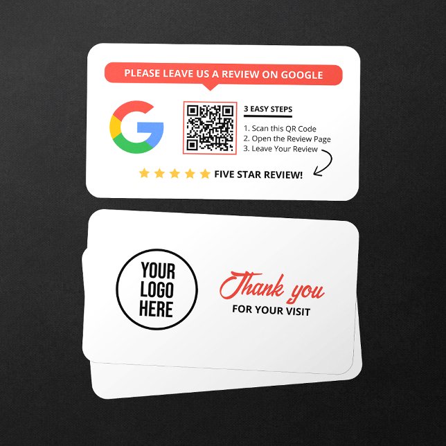 Tarjeta De Visita Google blanco revisa el enlace de revisión de nego (Subido por el creador)