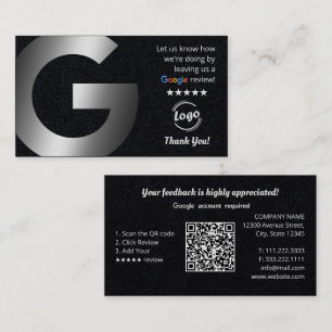 Tarjeta De Visita Google reseña QR Premium