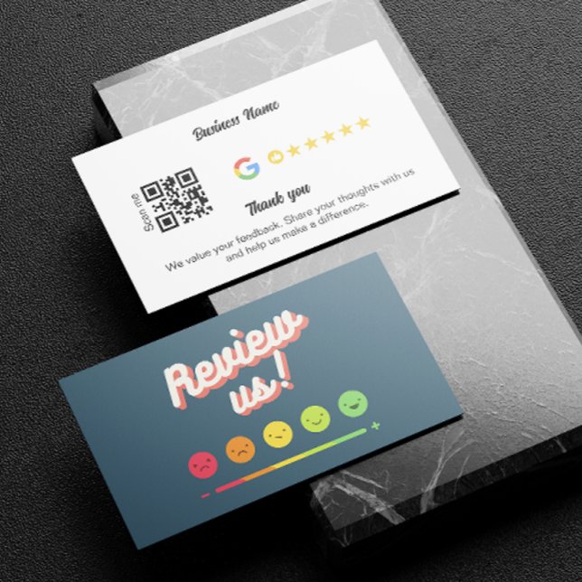Tarjeta De Visita Google Review My Business Gracias Qr Code (Google Review My Business Thank You Qr Code Business Card)
