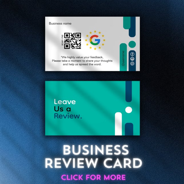 Tarjeta De Visita Google Review My Business Modern Qr Code (Google Review My Business Modern Qr Code Business Card)