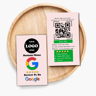 Tarjeta De Visita Google Review QR Code Rubor Pink Google Ratings