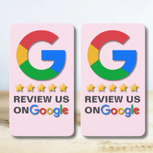 Tarjeta De Visita Google Review QR Code Rubor Pink Tap to Review