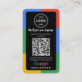 Tarjeta De Visita Google Review Request Card  with Logo and QR Code
