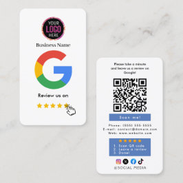 Tarjeta De Visita Google Review With QR Code Link Business Card