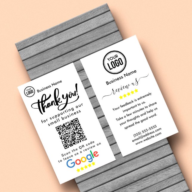 Tarjeta De Visita Google Reviews Con El Código De Gracias Y QR (Subido por el creador)