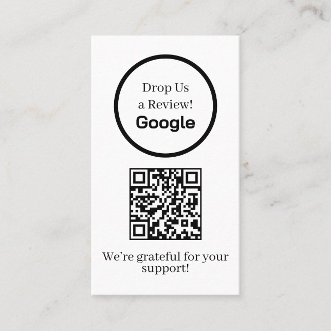 Tarjeta De Visita Google Reviews QR | Custom Business Feedback Link (Anverso)