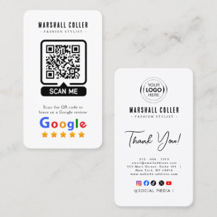 Tarjeta De Visita Google Reviews Revisión de Negocios Código QR