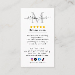Tarjeta De Visita Google Reviews With Thank You And QR Code Business