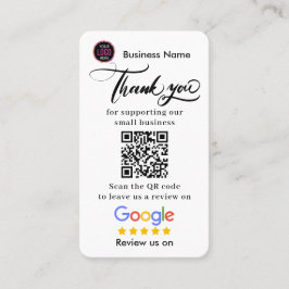 Tarjeta De Visita Google Reviews With Thank You And QR Code Business