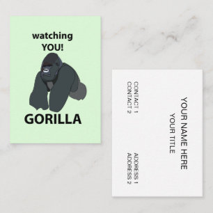 Tarjeta De Visita Gorila Observándote Gorila Divertido