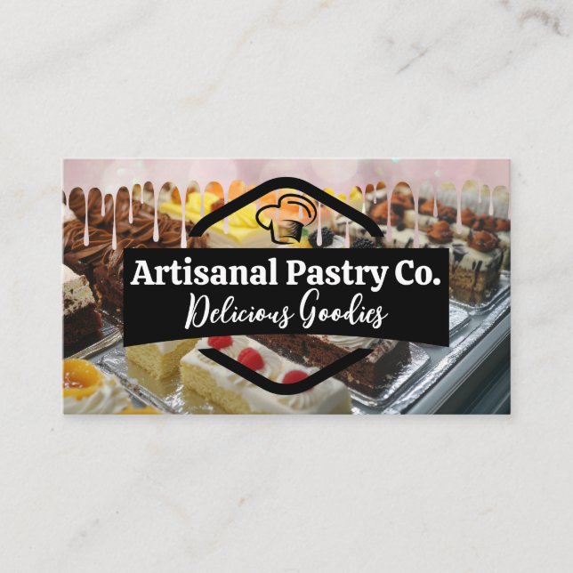 Tarjeta De Visita Gorra de Chef | Panadería | Pasteles (Anverso)