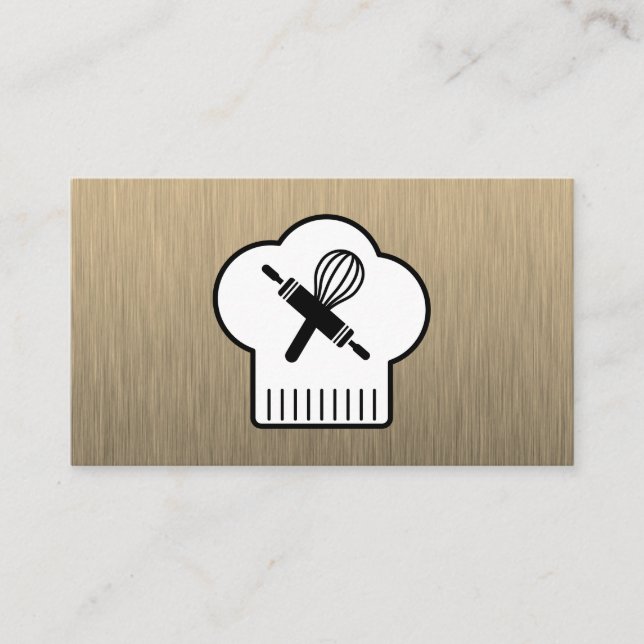 Tarjeta De Visita Gorra de chefs Rolling Pin Whisk (Anverso)