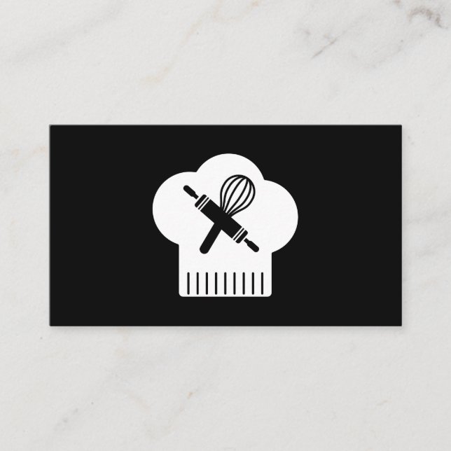 Tarjeta De Visita Gorra de chefs Rolling Pin Whisk (Anverso)