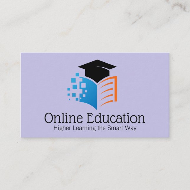 Tarjeta De Visita Gorra de Graduación Open Book Online Logo (Anverso)
