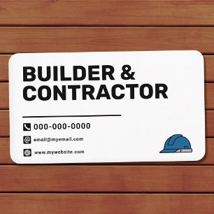 Tarjeta De Visita Gorra dura azul - Constructor y contratista