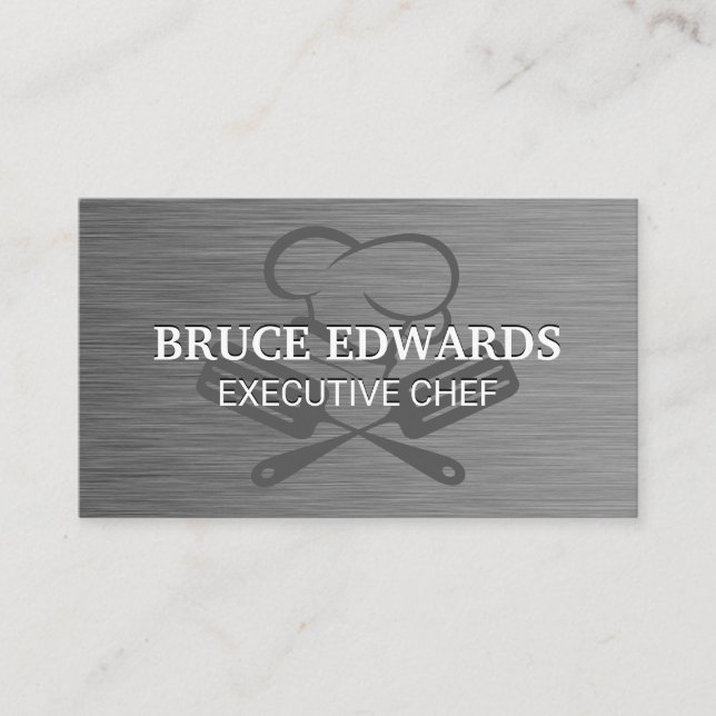 Tarjeta De Visita Gorro de chef | Espatulas | Culinario (Anverso)