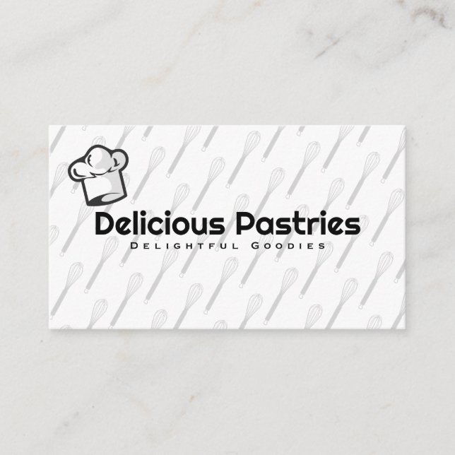 Tarjeta De Visita Gorro de chef | Patrón de Whisk (Anverso)
